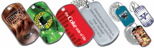 Examples of Dog Tags from LinJen Promotions